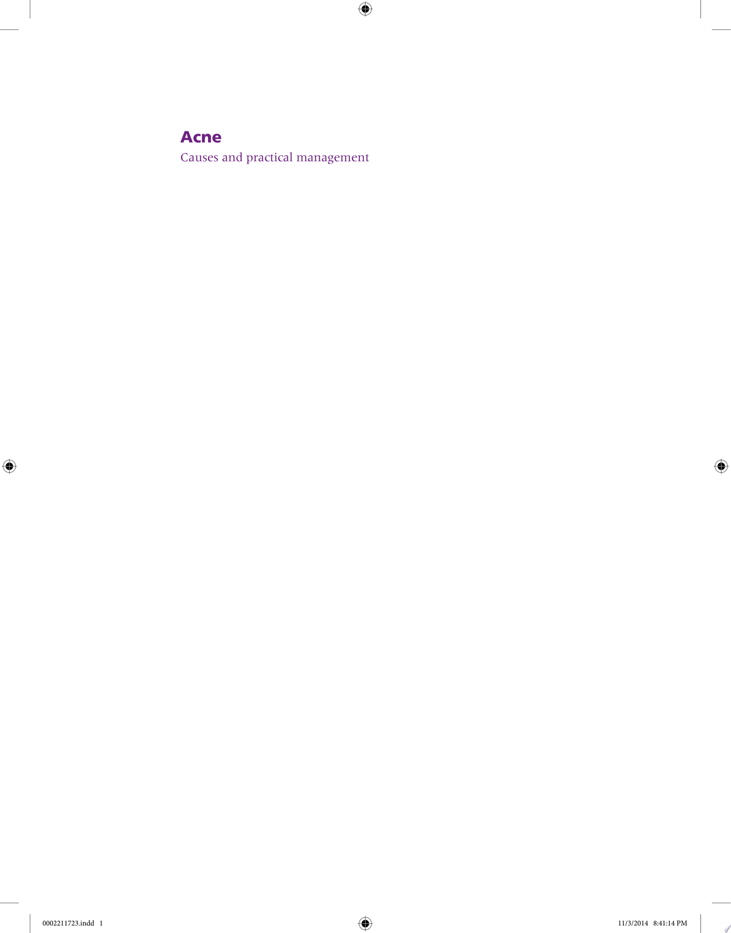 Acne: Causes and Practical Management